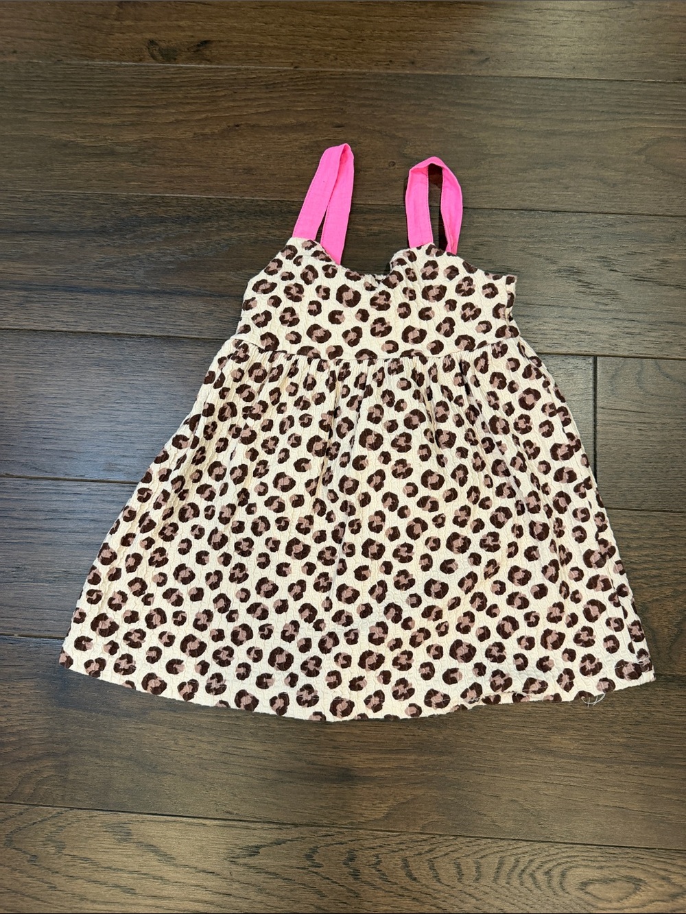 Zara Pink Strappy Kids Dress with Brown Leopard Print Size 3T - C1-P
